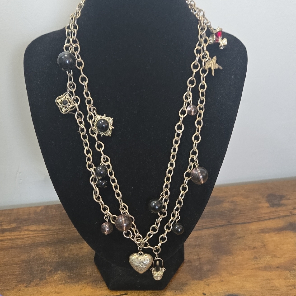 Wine Lover Silver And Black Charm Necklace (🛍 6/$36)